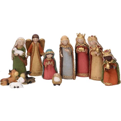 Natività resina set 11pz cm xh13
