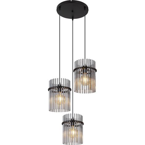 Globo - lámpara colgante - GORLEY - negro - vidrio - Ø 47cm - E27