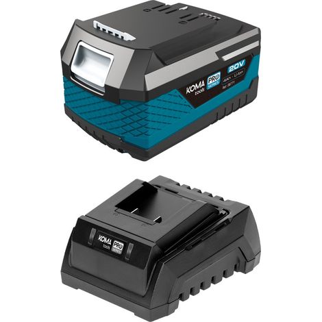 Pack Koma Tools 20V Pro Series – Batería Li‑Ion 4.0Ah (08771) + Cargador 60W (08772)