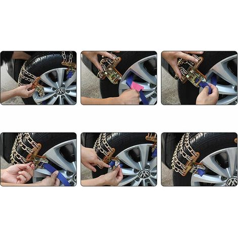 Chaine a Neige Universelle pour Voiture, SUV, Camion, Chaine Neige réglable pour Les terrains enneigés, Les chemins de Boue, Les terrains Sablonneux, Les chemins de Montagne - Chaîne à neige petite 16 (1/4)