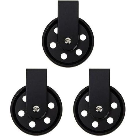 3 Pièces Accessoires D'Éclairage Lustre Noir Rétro Décor Poulie Robuste Montage Au Plafond Système De Poulie Roue Vintage Poulie Roue Lampe Noir Rétro Poulie Roue Noir Vintage-DOU