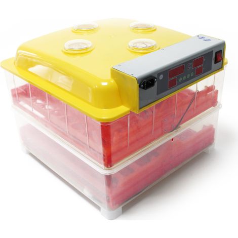 Wiltec Couveuse automatique – 150 W – pour 72 oeufs – avec 4 Fenêtres de surveillance, Mire-œuf et à Retournement automatique – Appareil à couver Incubateur Couvoir Éclosoir Éleveuse oisillons