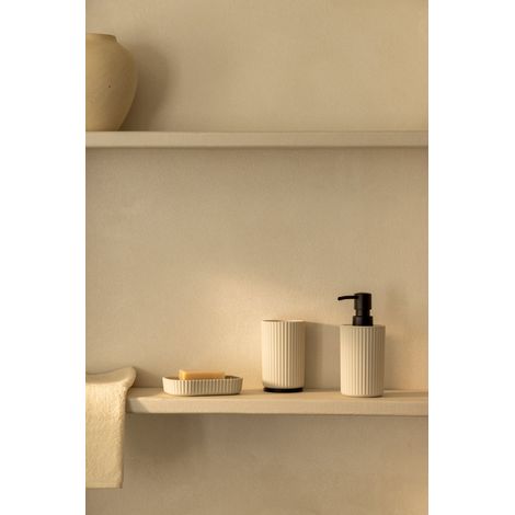 SKLUM Ozene Badezimmerset aus ABS und Bambus Creme-Beige