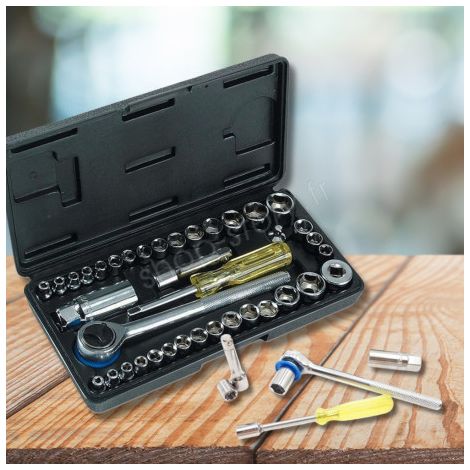 Coffret à Douilles 39 Pièces avec Accessoires