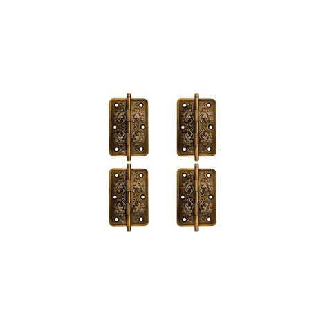 Charnières antiques en fer – Placage laiton antique – Capacité de rotation 270° – Lot de 4 pour meubles en bois (1/5)
