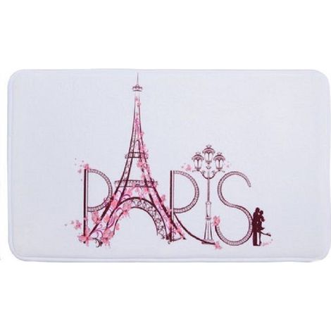 Cleafe - Tappeto Tappetino Per Arredo Da Bagno 45 X 75cm Con Fantasia Scritta Paris 87046 - (1/2)