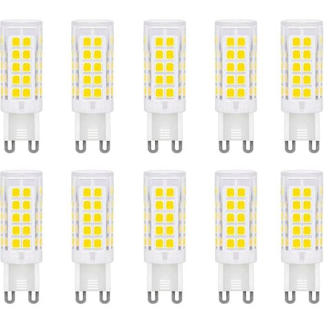 G9 3W ampoules LED blanc froid 6500k, non dimmables, équivalent ampoules halogènes 33W, ampoules G9 LED maïs pour l'éclairage domestique, sans scintillement, AC 220-240V, paquet de 10 [Classe énergéti