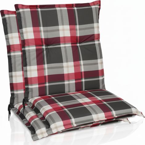2er Set Sunny RK Niedriglehner Auflage 100x50cm Bordeaux Kariert