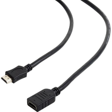 Kábel CABLEXPERT HDMI-HDMI 3m, 1.4, M/F tienený, pozlátené kontakty, predlžovací, čierny (1/3)