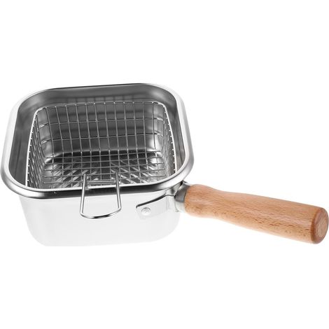 Friteuse avec panier en acier inoxydable, casserole portable pour frire, bouillir et cuire à la vapeur (1/5)