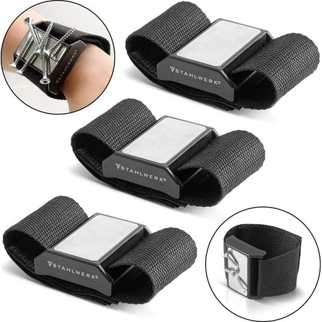 STAHLWERK braccialetto magnetico per viti strumento magnetico per minuteria set di 3 pezzi