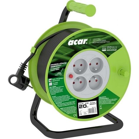 Acar M02047 rallonge électrique 20 mètres noire 4 prises