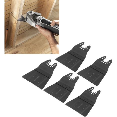 Multifunktionales oszillierendes Sägeblatt mit feiner Verzahnung, 65 mm, aus Kohlenstoffstahl, Schnellmontage (5er-Packung). (1/5)