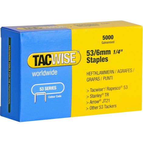 Tacwise 0331 Punti Galvanizzati, Tipo 53/6 mm, Confezione da 5000