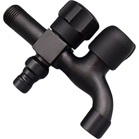 Robinets D arrêt D eau Multifonctionnels En Alliage De Zinc 1 Pouce Double Sortie Pour Évier Et Lave linge Installation Simple (1/4)