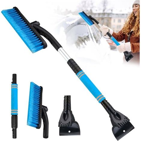 Grattoir à Glace et Brosse à Neige, Grattoir à Glace pour Pare-Brise de Voiture, Brosse Neige Voiture Extensible et Amovible (1/5)