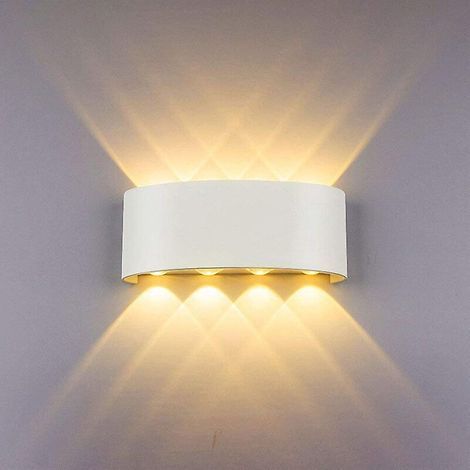 Applique da parete a LED industriale da 8W - Luce bianca calda, in alluminio, con orientamento verso l'alto e verso il basso, ideale per soggiorno, loft, corridoio e scale. (1/5)