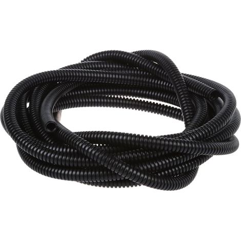 Gaine Cable électrique Fil Protection Tube de conduit ondulé flexible en plastique de 5 m 7 x 10 mm pour jardin, bureau noir (1/4)