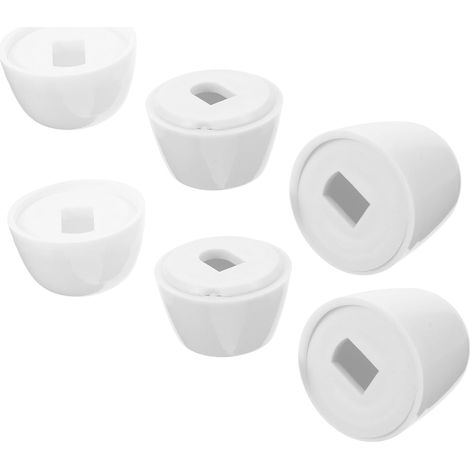 Capuchons de Boulons de Toilette en Plastique Abs Blanc, 6 Paires (1/5)