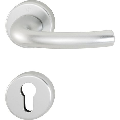 Maniglia Hoppe Tokyo con rosone PZ cilindro, argento anodizzato, 2951782