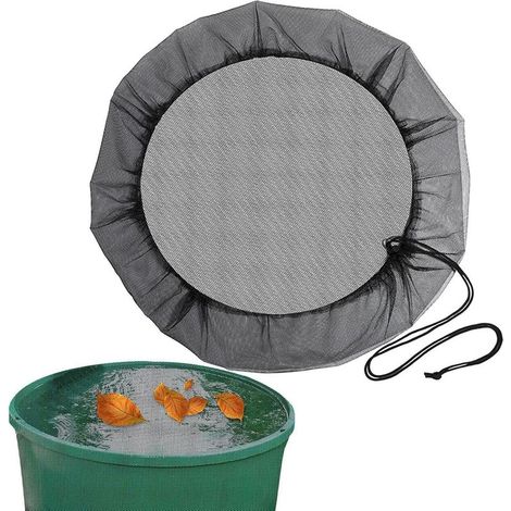Noir,Filet de citerne de pluie avec cordon de serrage, protection contre les moustiques et les intempéries, réglable, 95cm, filet de protection contre les feuilles (1/5)
