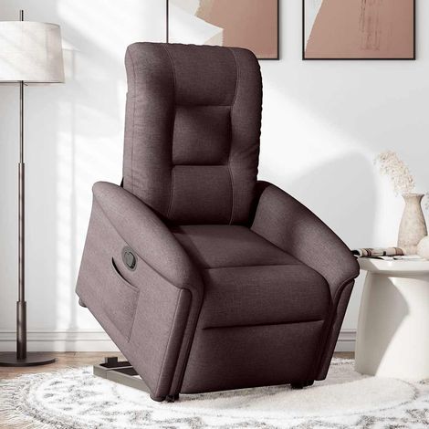 Maison Exclusive - Relaxsessel mit Aufstehhilfe Dunkelbraun Stoff