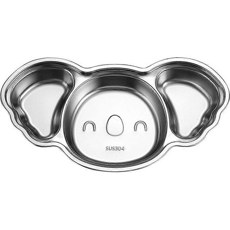 Assiette compartimentée en acier inoxydable, plateau de service, assiette pour repas, assiette pour enfant