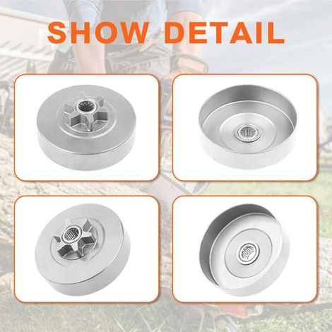Kit di montaggio tamburo frizione 3/8-6T per motoseghe Husqvarna 120 36 41 136 137 141 142 235 235E 240 236 Jonsered 2035 2036 2040 2041 Partner 350 350 1500 47061 (1/3)