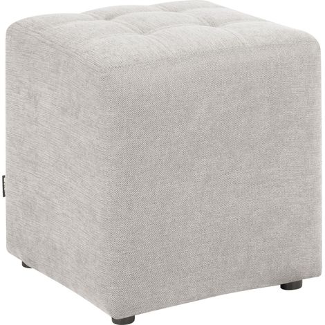 Pouffe KANSAS Fabric Light Grey (1/5)