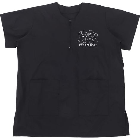 Blouse de Toilettage Imperméable et Antistatique pour Hommes et Femmes, Polyester Respirant, Manches Courtes, Taille XL, pour Salon de Toilettage Animaux (1/5)