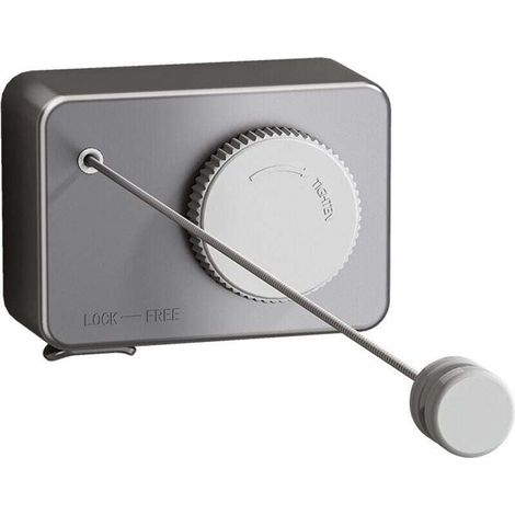 Corde à Linge Rétractable en Inoxydable 304 - Fixation Murale avec Réglage de Longueur (4,2m) et Anti-Affaissement, Résistante au Vent/Pluie pour Intérieur & Extérieur,gris (1/3)