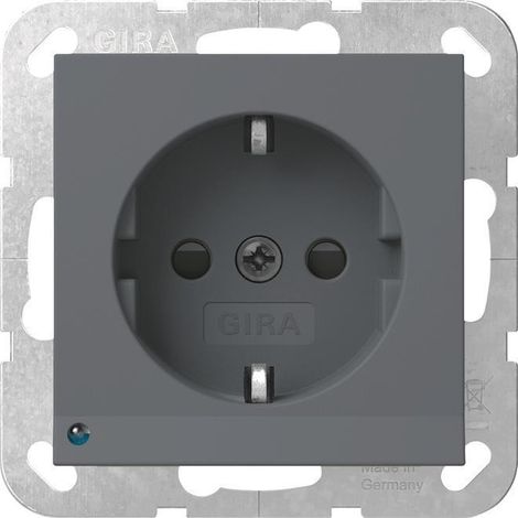 Gira Presa SCHUKO Lampada LED + PS System 55 antracite [417028], 4170 28