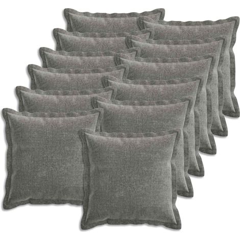 Teenpull – Kissenbezug 12 Stk. HOUTEN Dunkelgrau 45 x 45 cm Chenille-Stoff (1/5)