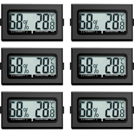 Thermomètre numérique intérieur,mini hygromètre,thermomètre pour reptiles,hygromètre numérique,pour bureau,cuisine,écran LCD,incubateur,thermomètre pour serre (6) (1/5)