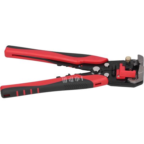 Pince à sertir, dénuder et couper les fils 3 en 1, ergonomique, pour bornes de 0,2 à 6 mm², poignée rouge (1/5)