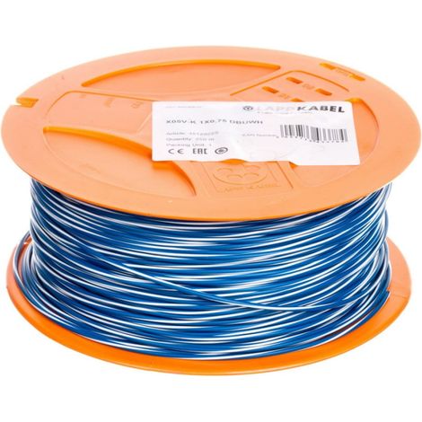 Installationskabel X05V-K 0,75 dunkelblau/weiß 4512922S /250m/