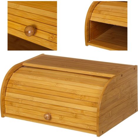 Trade Shop - Panera De Madera De Bambú Cajón De Cocina Con Apertura De Persiana - (1/4)