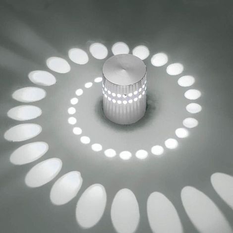 Applique Murale Interieur LED Effet Moderne 3W en Aluminium Lampe de Mur Decorative Pour Chambre Enfant Couloir Htel Restaurant Cuisine Salle à Manger(Blanche)