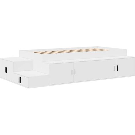 Maison Exclusive - Struttura letto con contenitore Bianco 75 cm Legno multistrato