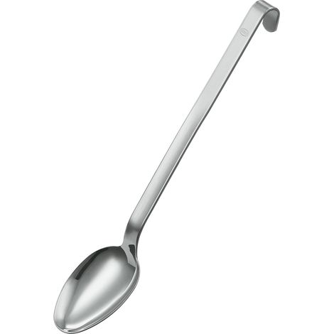 Cuillère droite, louche de cuisine avec manche à crochet pour arroser des mets, acier inoxydable 18/10, passe au lave-vaisselle (1/4)