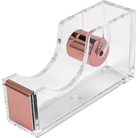 Distributeur de ruban adhésif de bureau de luxe en acrylique transparent or rose --- (1/5)