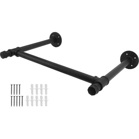 Porte-manteaux Murale - Tube Métallique En Fer - Charge Lourde - Détachable - Pour Salle De Lessive Chambre Ou Boutique De Vêtements - 1 Pièce (1/5)