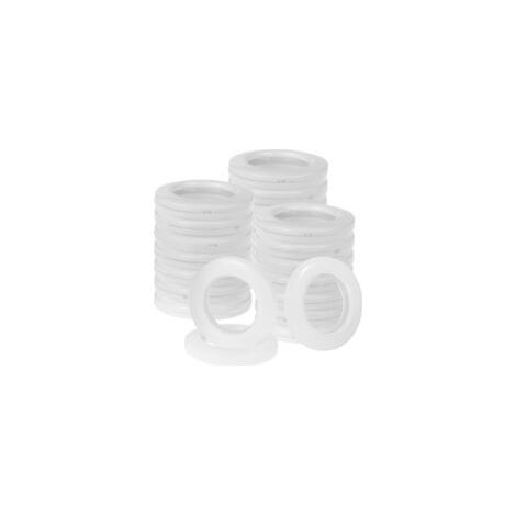 Set mit 32 weißen ABS-Kunststoff-Gardinenringen, 40 mm, für Fenster, Duschen, Schränke (1/5)