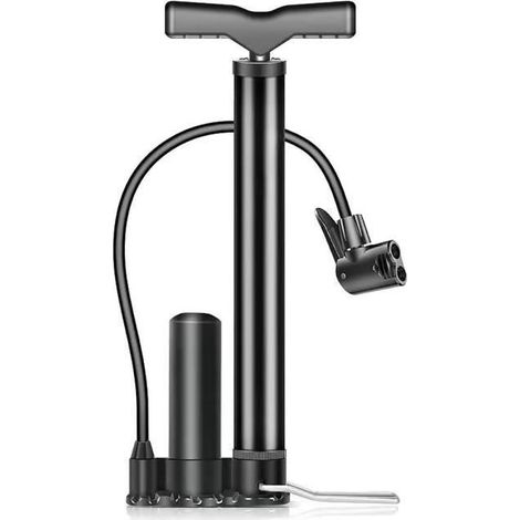 Pompe à vélo manuelle, adaptée aux trottinettes électriques/ballons/bouées de natation, noire. (1/3)