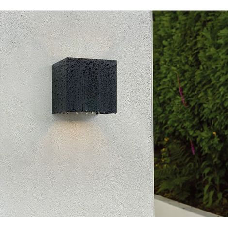 APPLIQUE CUBO LED 12W FARO FARETTO LAMPADA DA PARETE MURO DOPPIA LUCE IP65 3000K Luce fredda 6500k,Nero (1/5)