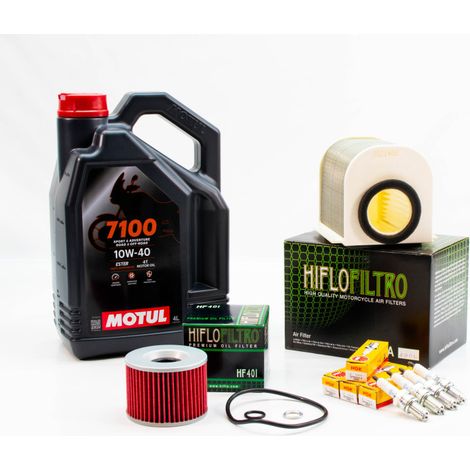 Kit Révision Filtres Bougies pour YAMAHA XJR 1300 SP de 1999 à 2002 - MOTUL 7100 10W40 4L