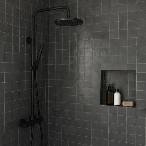 Véritable Zellige Marocain Noir Métal N 52 10x10 cm - Paquet de 0,5 m² - Ti'ma Stone (1/5)