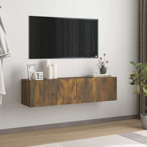 vidaXL Mobile TV a Parete Rovere Fumo 120x30x30cm Legno