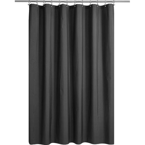 Rideau de douche noir, PEVA de haute qualité, rideau de douche léger, noir (180 cm x 200 cm) (1/5)