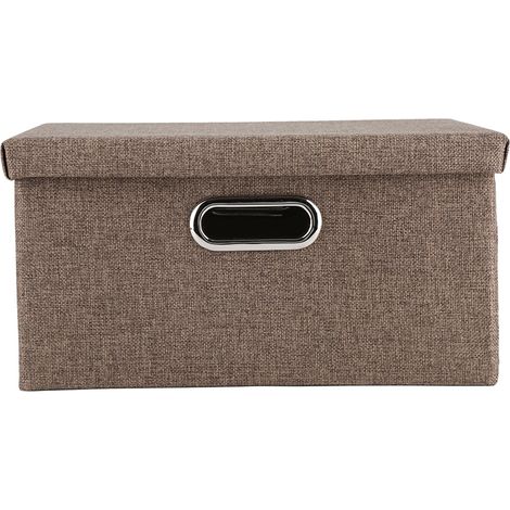 Graue, faltbare Aufbewahrungsbox aus Stoff für Spielzeug, Kleidung, Handtücher und Bettwäsche, Truhe mit Deckel, Aktentaschen-Organizer, 3 Fächer (1/5)